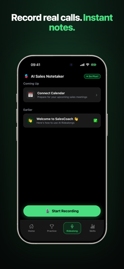 SalesCoach AI — Record & get notes